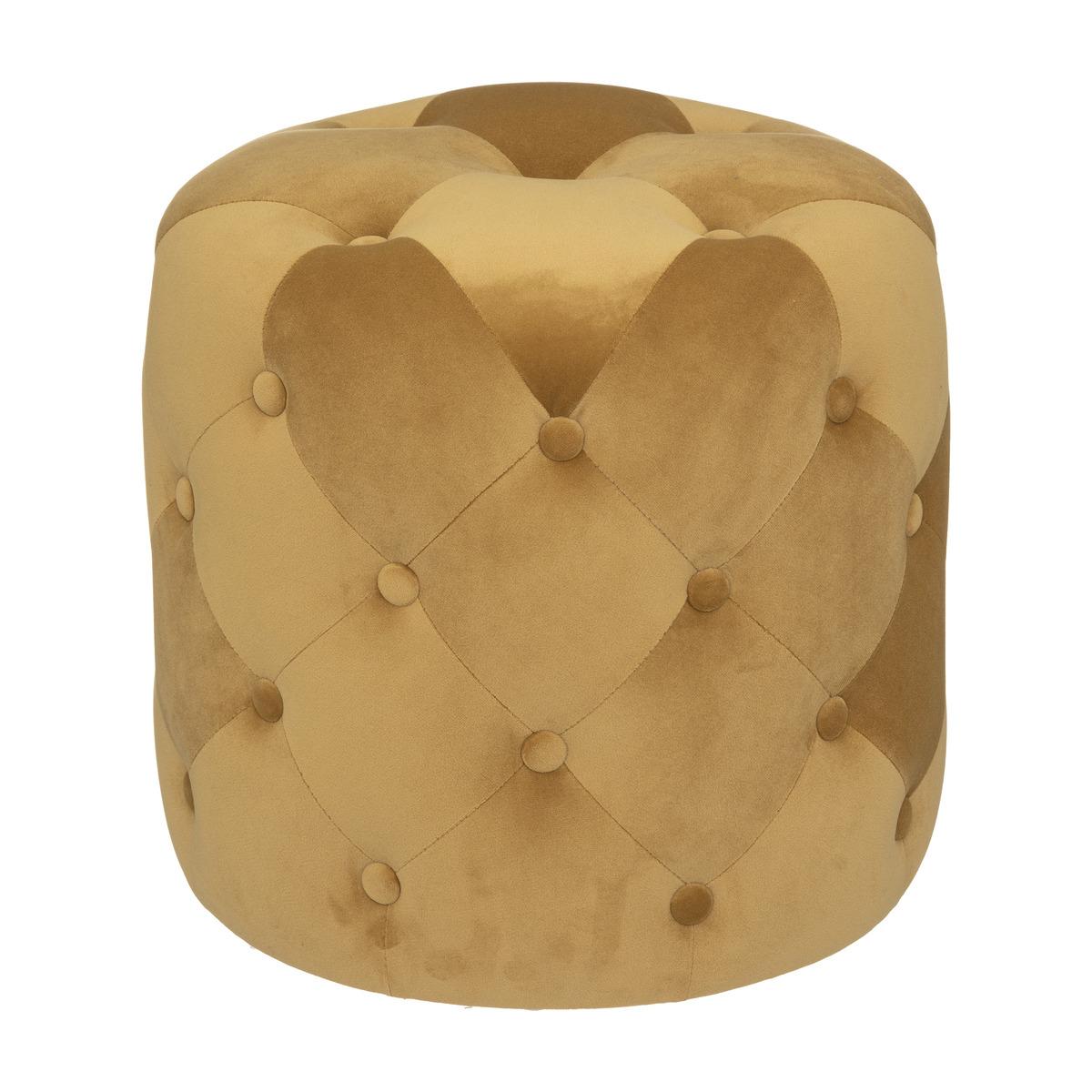 POUF VELOURS ADRIANA OCRE