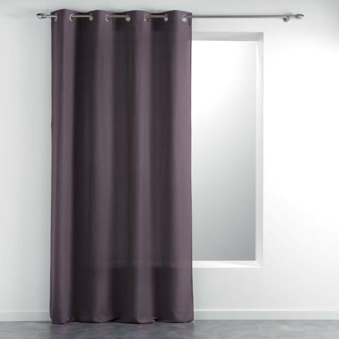 RIDEAU A OEILLETS 140X260CM TISSE UNI MELIANE VIOLET