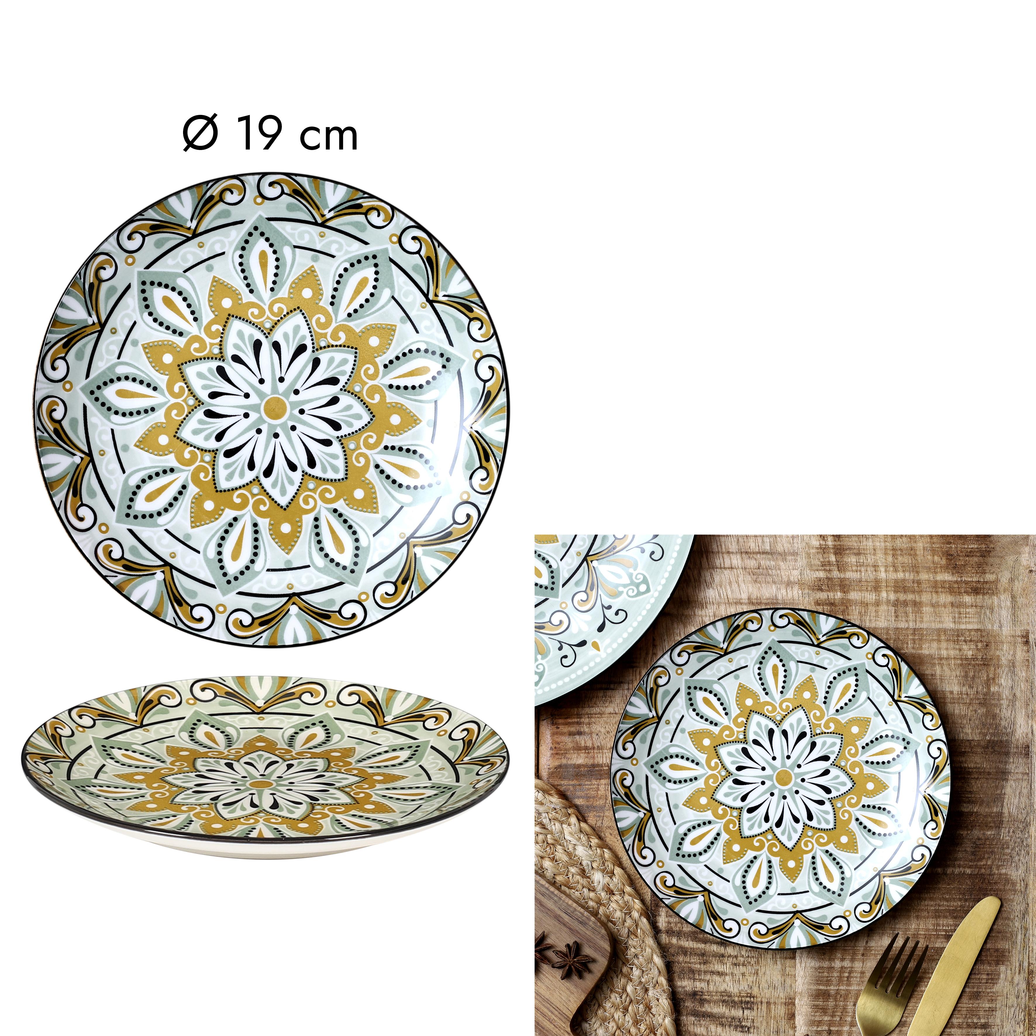 ASSIETTE JAIPUR VERTE D.19CM
