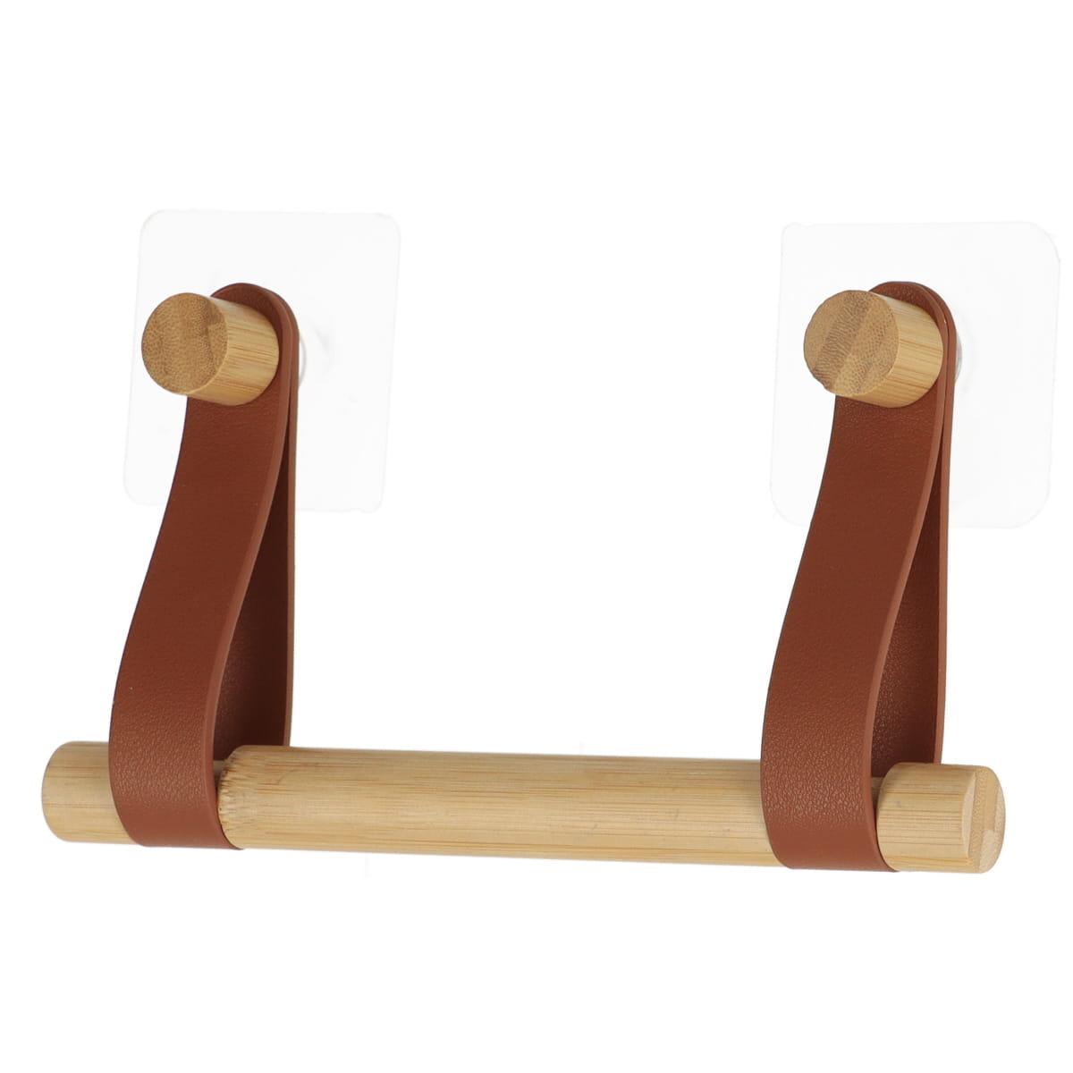 DEROULEUR PAPIER WC AVEC LANIERES CARAMEL BAMBOU