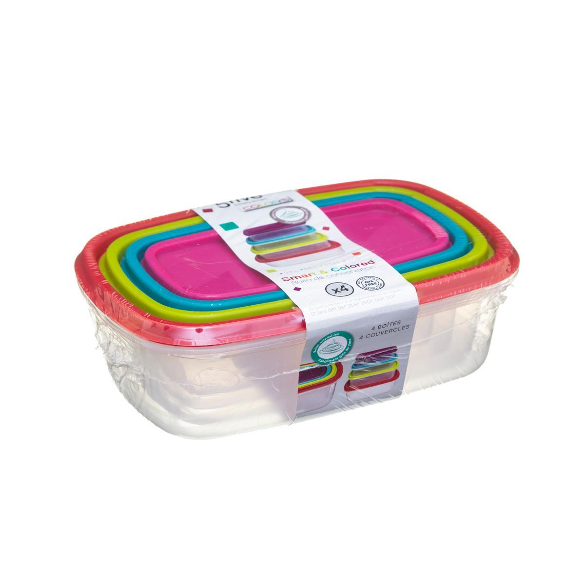 SET 4 BOITES RECTANGLE COLORS