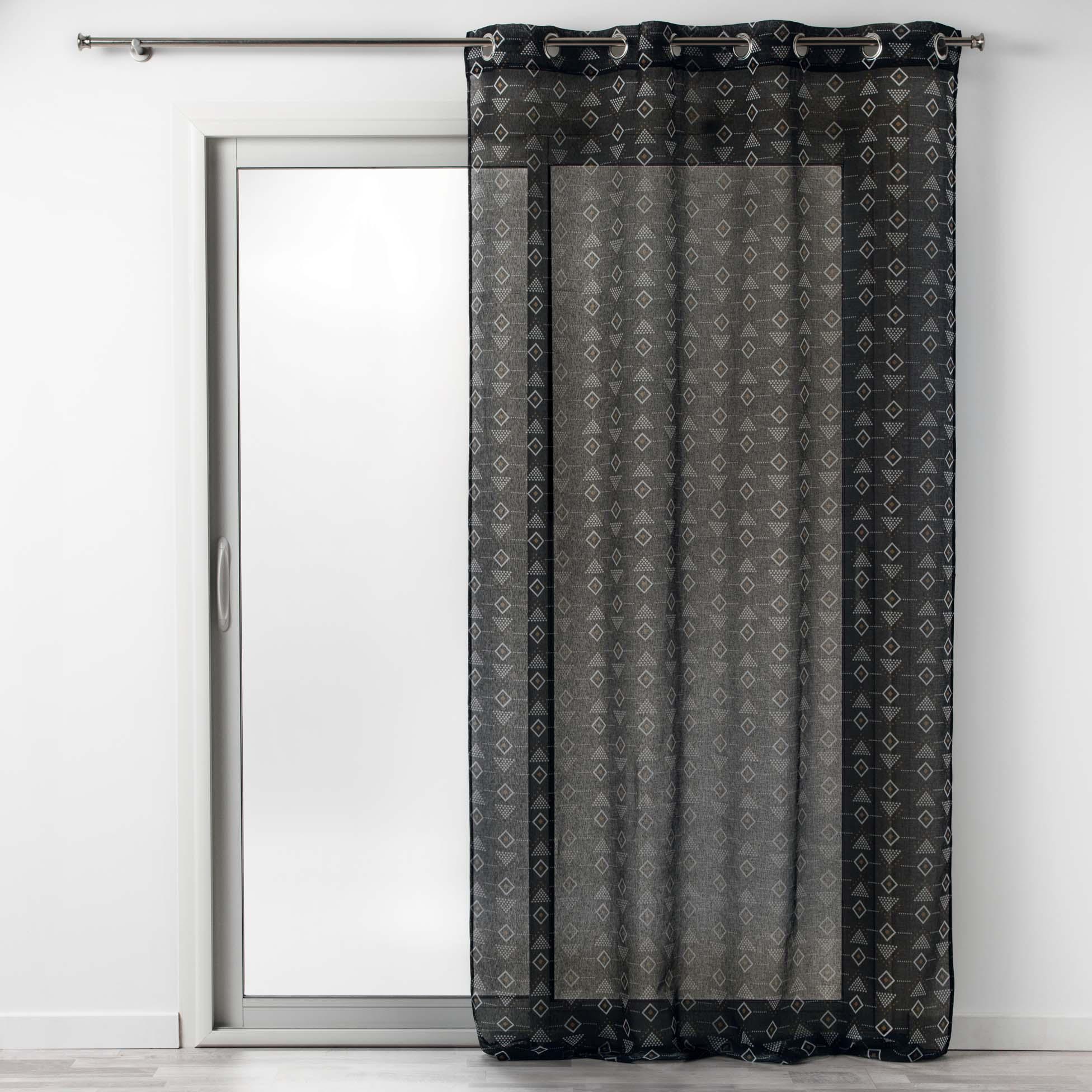 PANNEAU A OEILLETS 140X240CM SABLE IMPRIME LETIKO NOIR