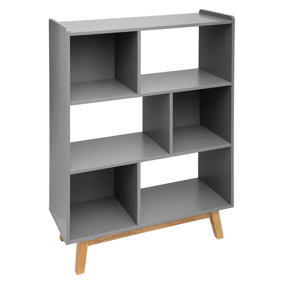 ETAGERE 3 PORTES GRIS ELVA D.80X30X112CM