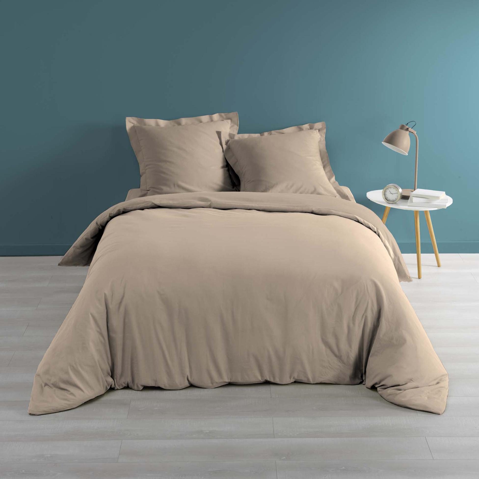 HOUSSE DE COUETTE 260X240CM PERCALE UNI 78 FILS NATUREL