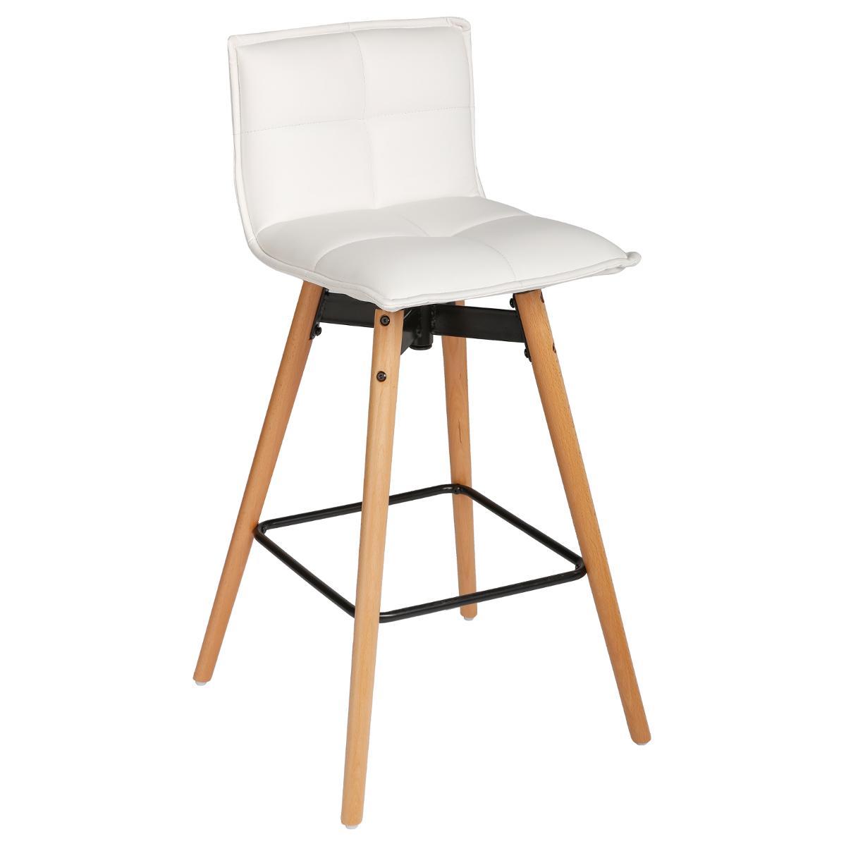 TABOURET BAR PU BLANC ATIEL