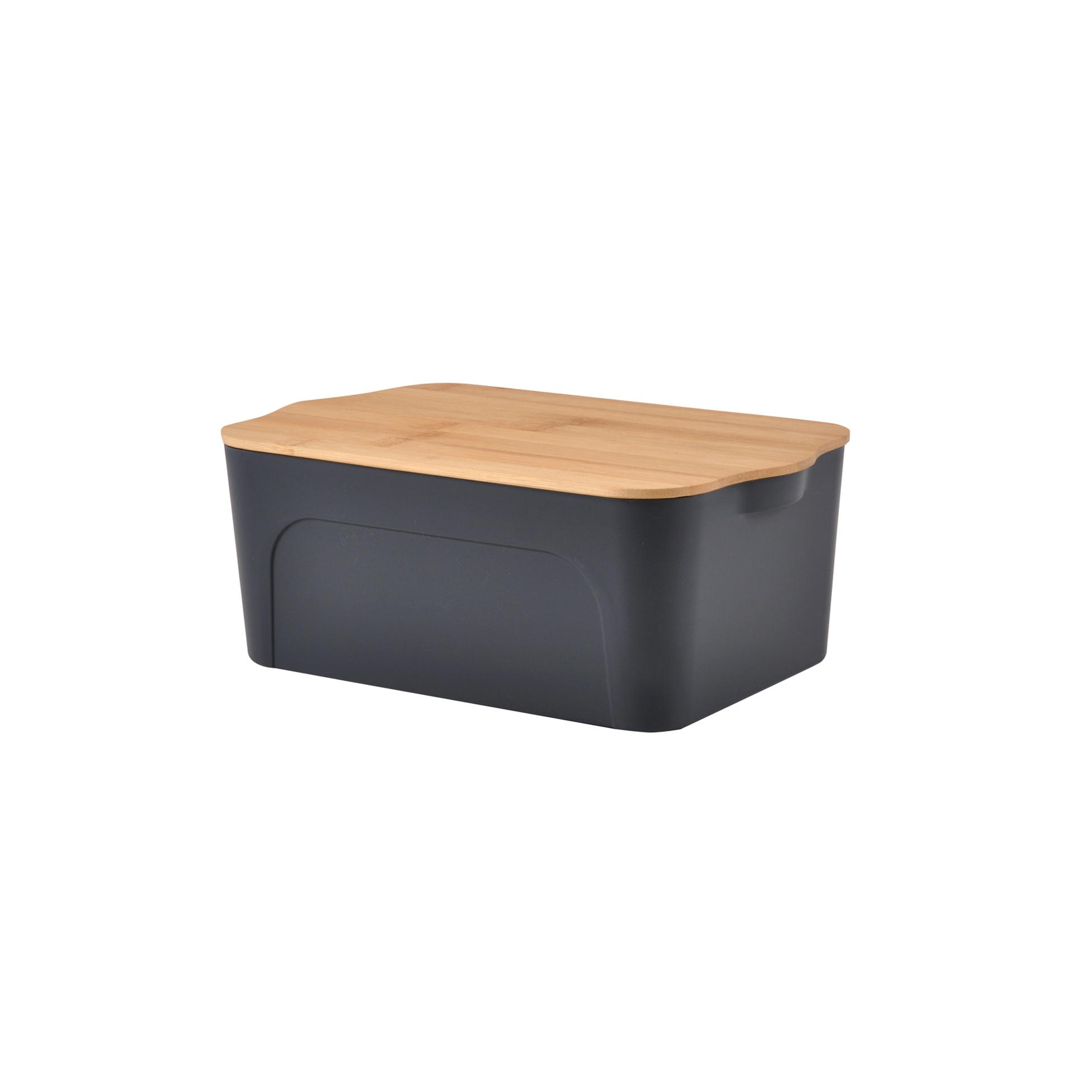 BOITE PLASTIQUE COUVERCLE BAMBOU 5L 28X18X10.5CM ANTHRACITE