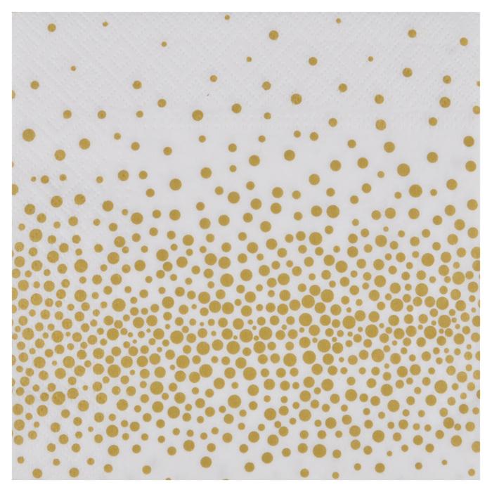 SET 20 SERVIETTES 3 PLIS 33X33CM CONFETTIS OR