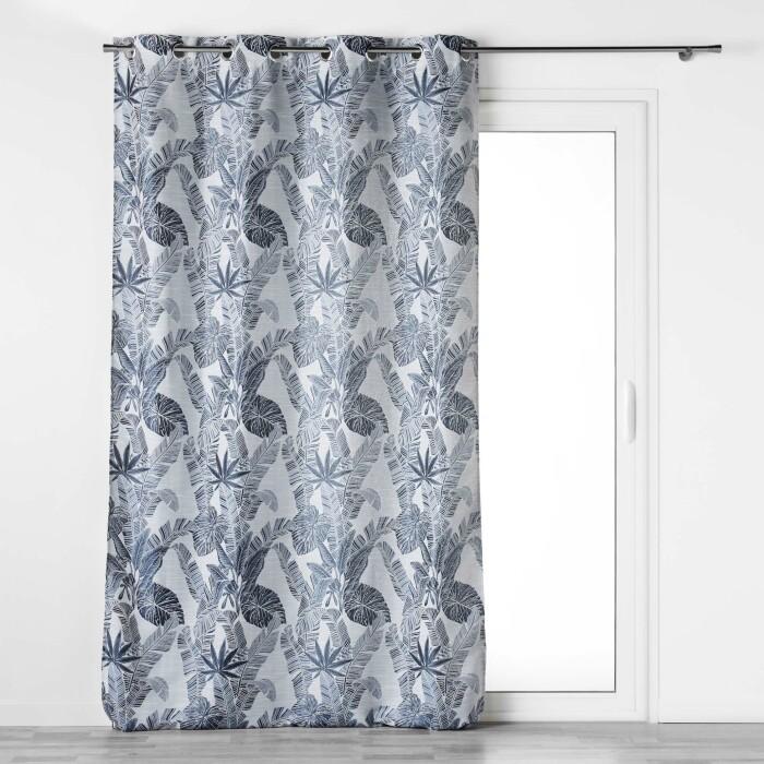 RIDEAU A OEILLETS 140X260CM JACQUARD FAGGY BLEU