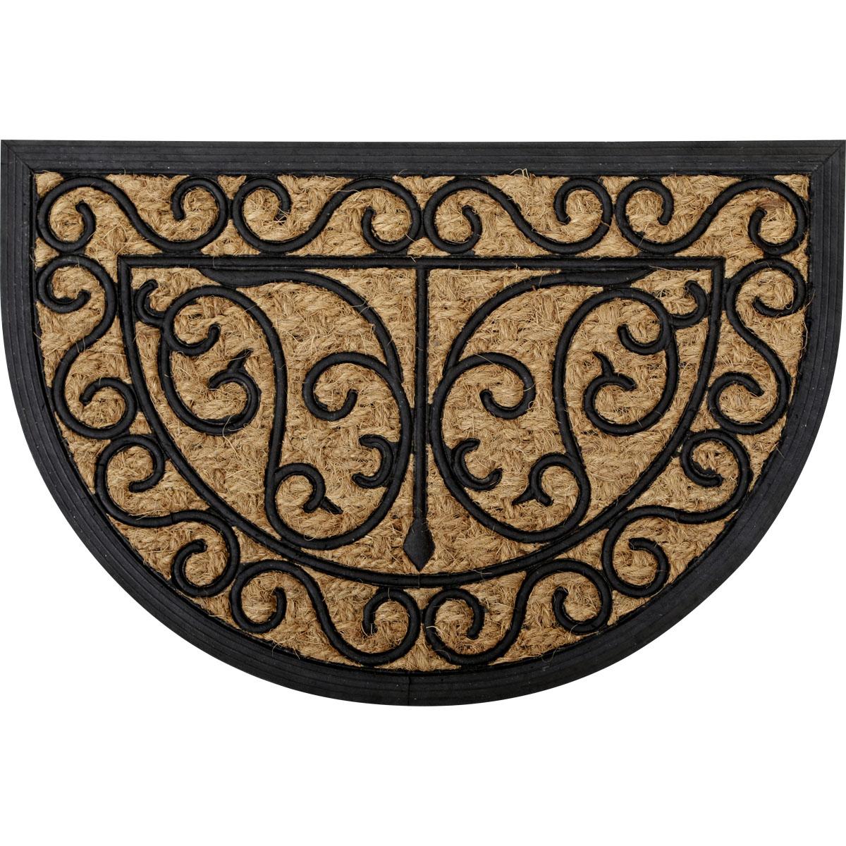 TAPIS HARRY 40X60CM COCO DEMI LUNE CAOUTCHOUC ARABESQUE