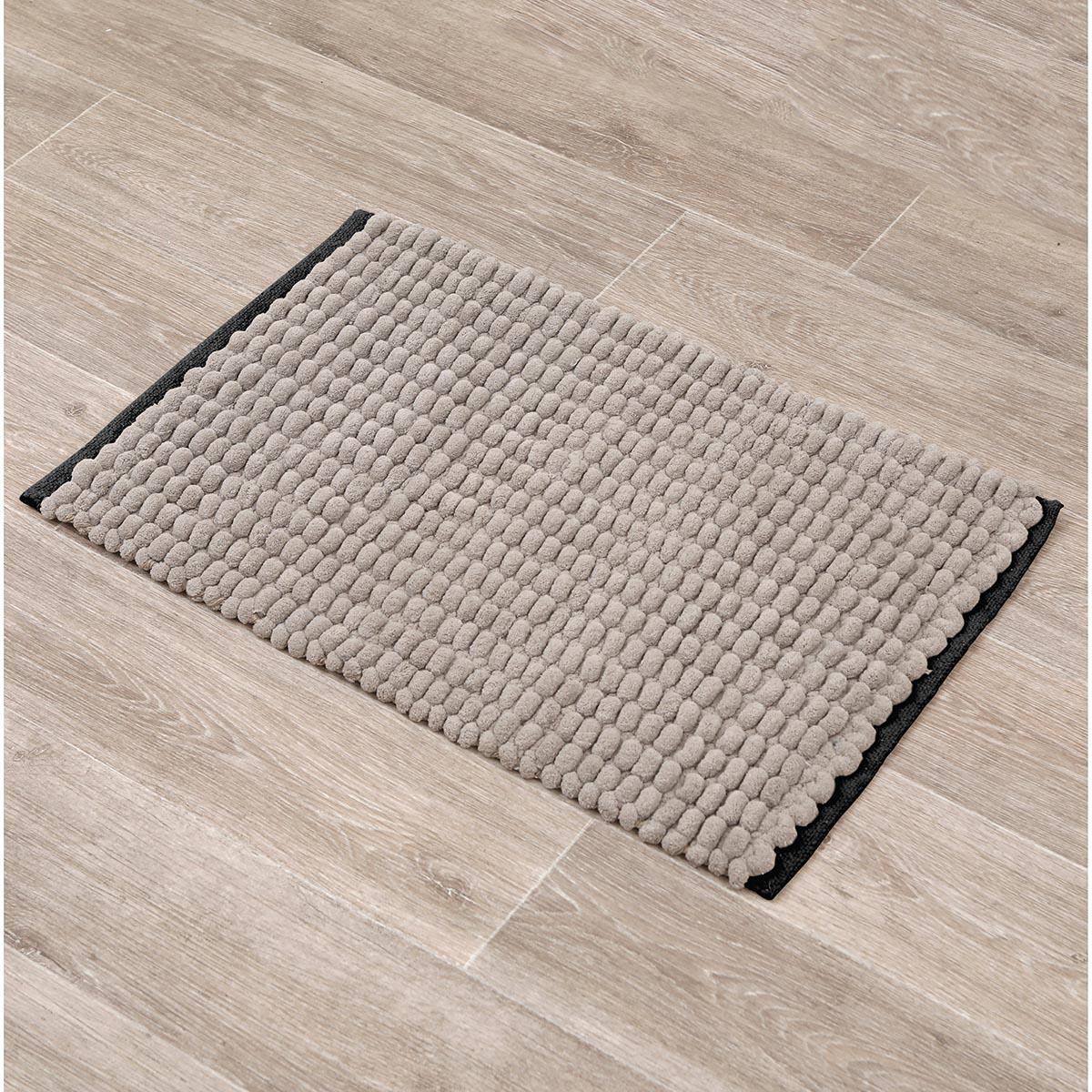 TAPIS POLYESTER COTON BICOLORE 45X75CM FICELLE NOIR