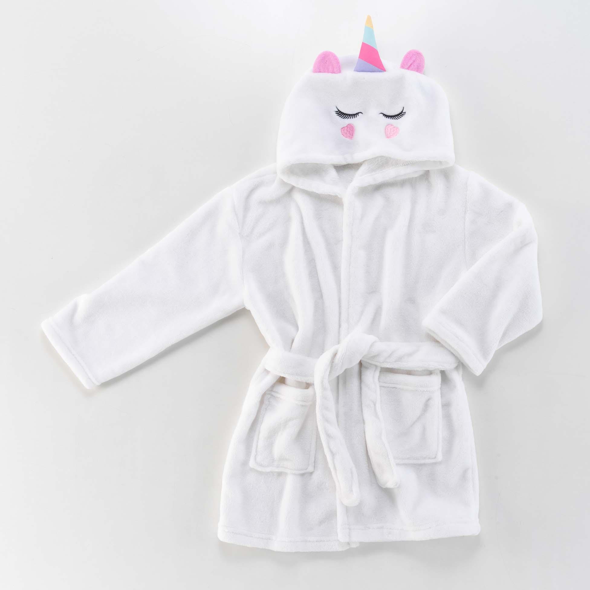 PEIGNOIR ENFANT FLANELLE UNIE BRODEE ZOELIE