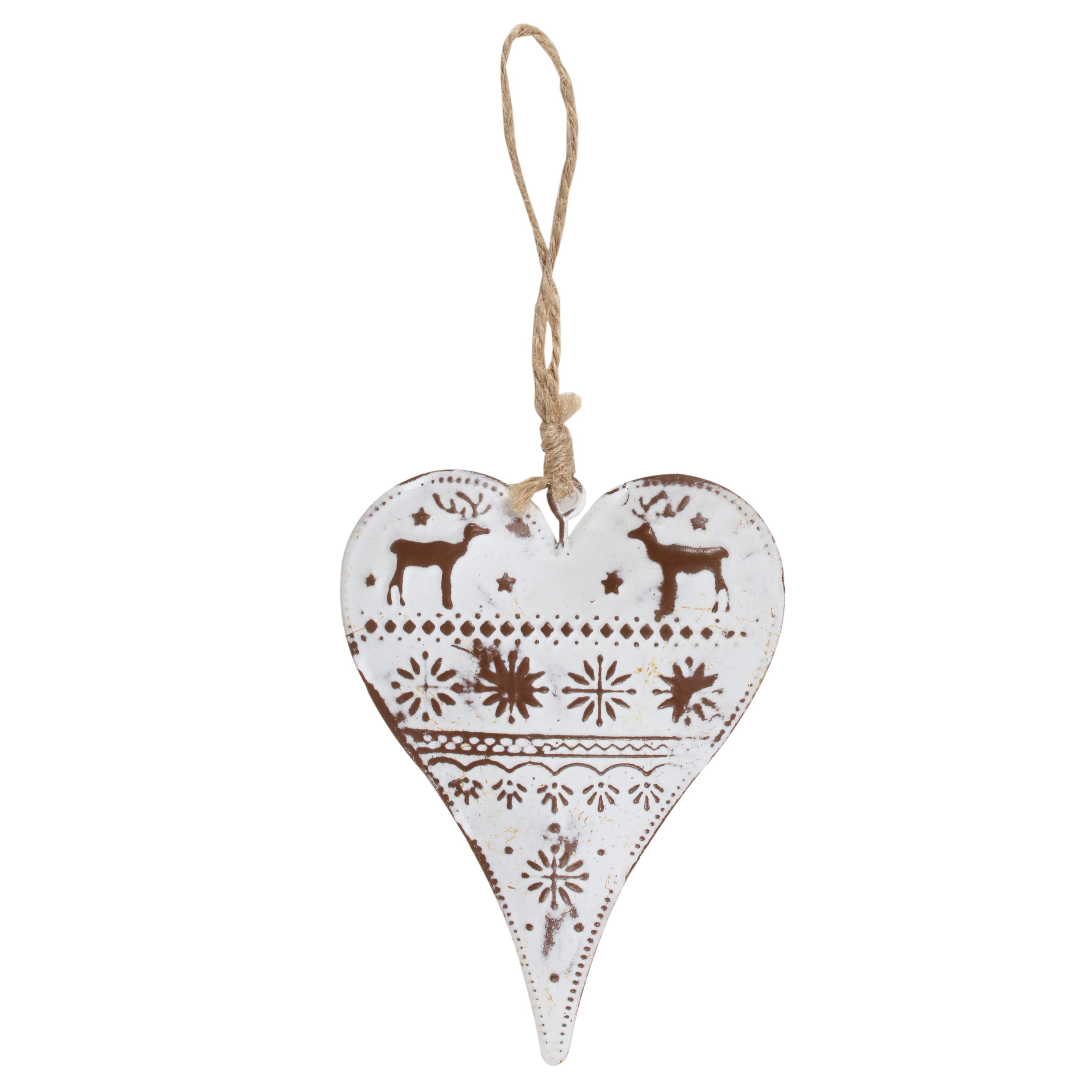 SUSPENSION EN METAL COEUR MONTAGNE 10X7CM