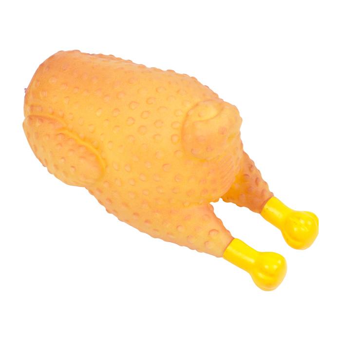 JOUET POULET ROTI VINYLE SONORE 14CM