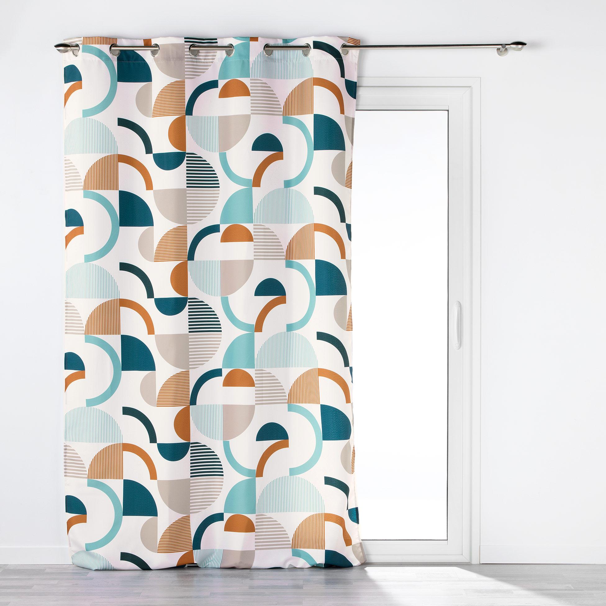 RIDEAU OEILLETS 140X260CM NEOLINE BLEU