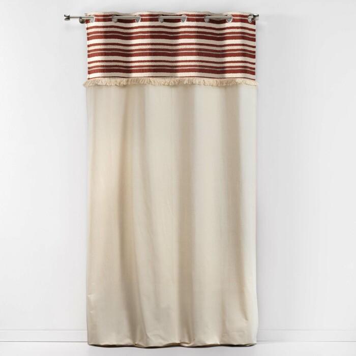 RIDEAU A OEILLETS 140 X 240 CM COTON ATLAS TERRACOTTA