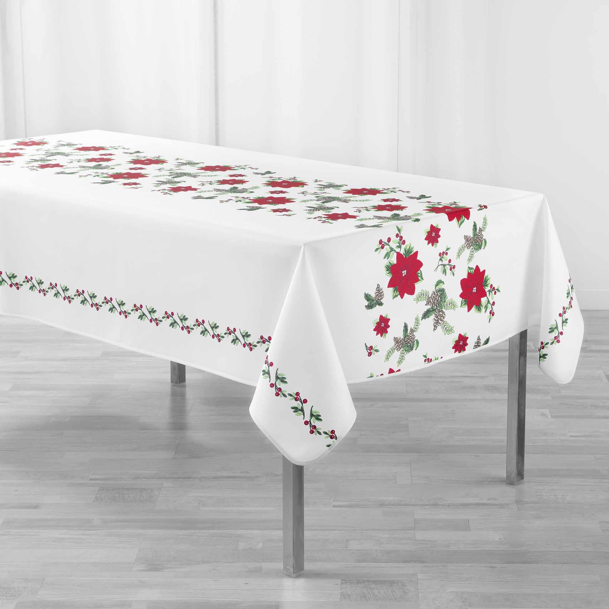 NAPPE RECTANGLE 150X300CM IMPRIME ISADORA BLANC