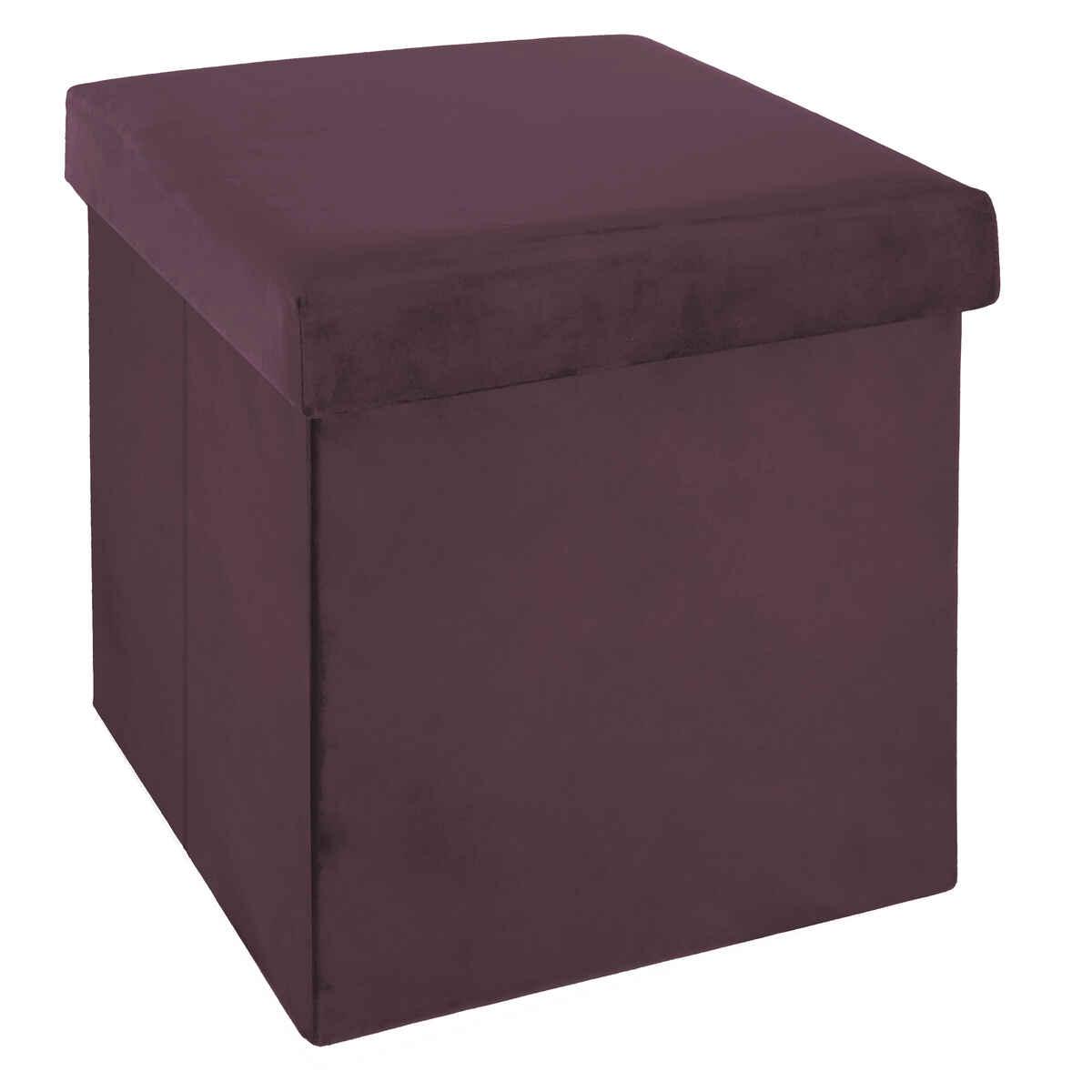 POUF PLIABLE VELOURS PRUNE TESS