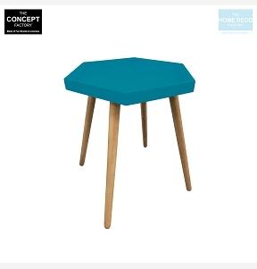 TABLE PLATEAU HEXAGONALE BLEUE M1