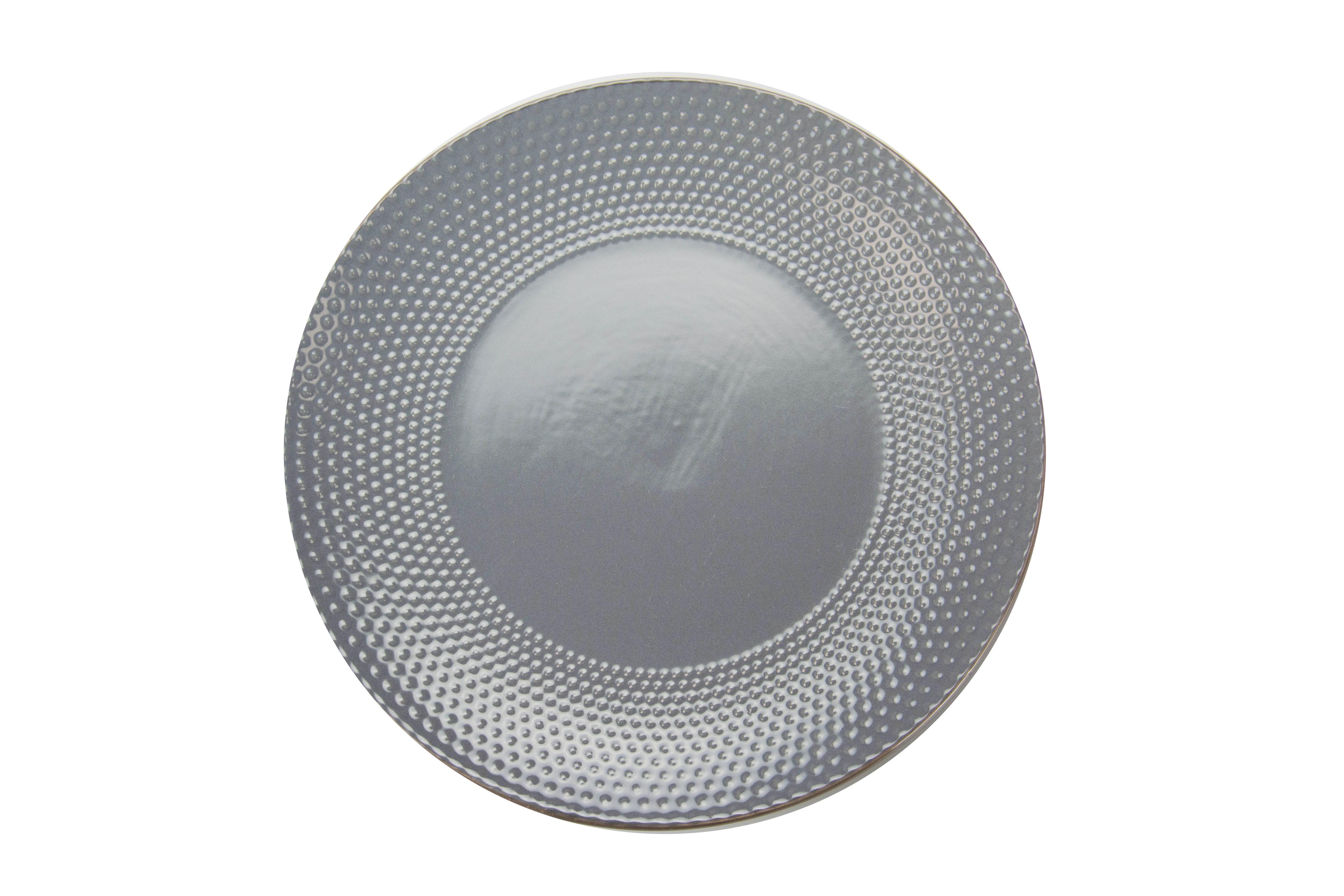 ASSIETTE PLATE 27CM DOTS GRIS GRES