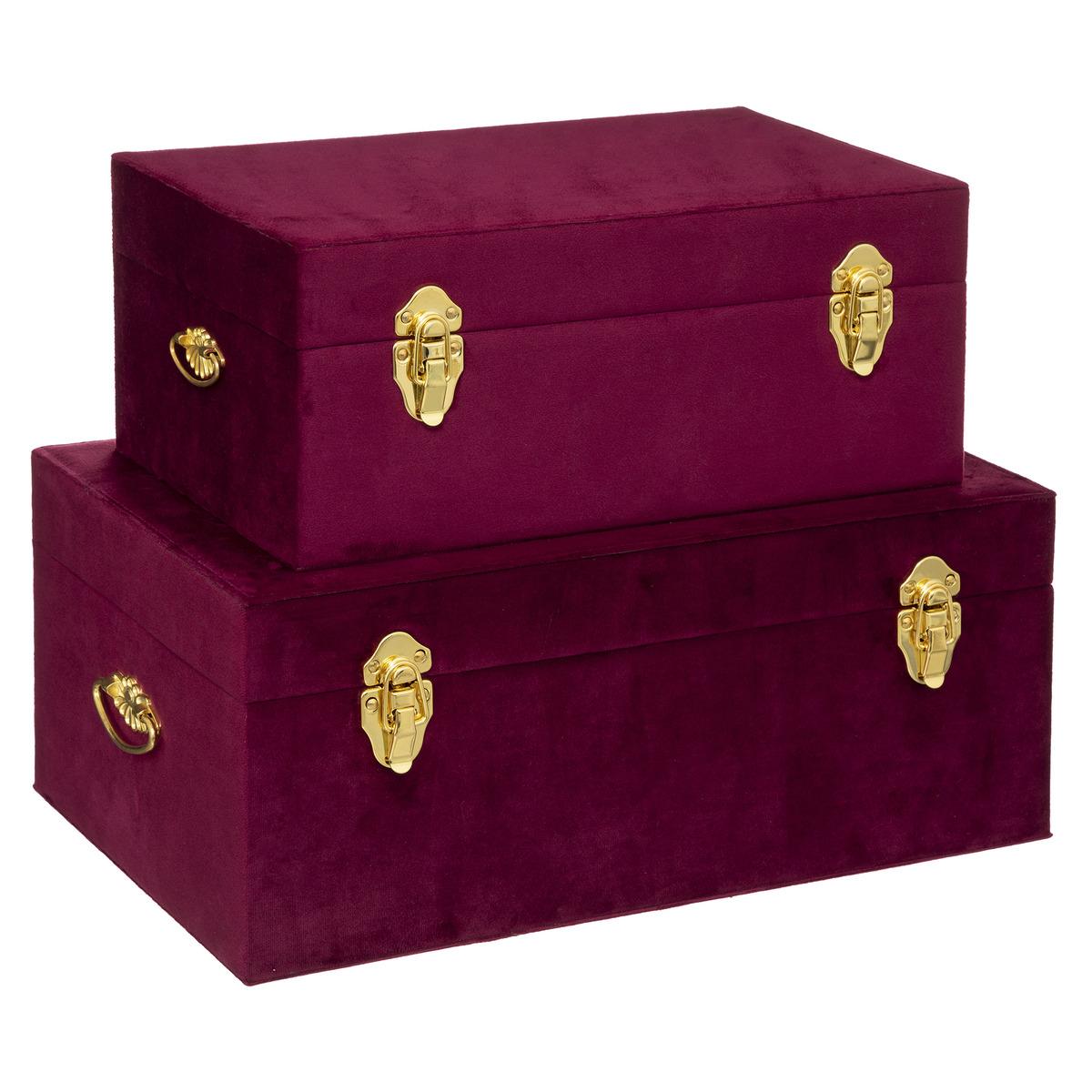 MALLE VELOURS NIGHT RUBIS D.41X24X16.5CM