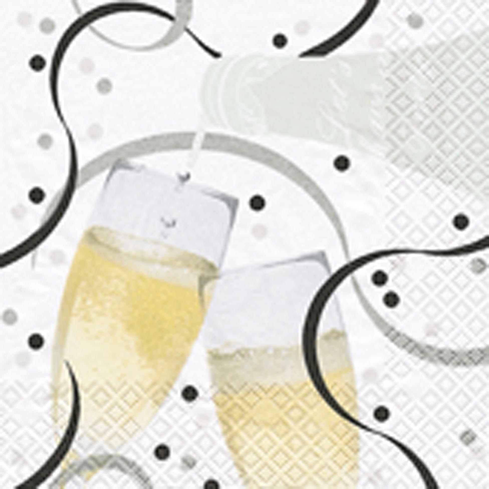 SET 20 SERVIETTES COCKTAIL 3 PLIS 25X25CM FLUTE A CHAMPAGNE