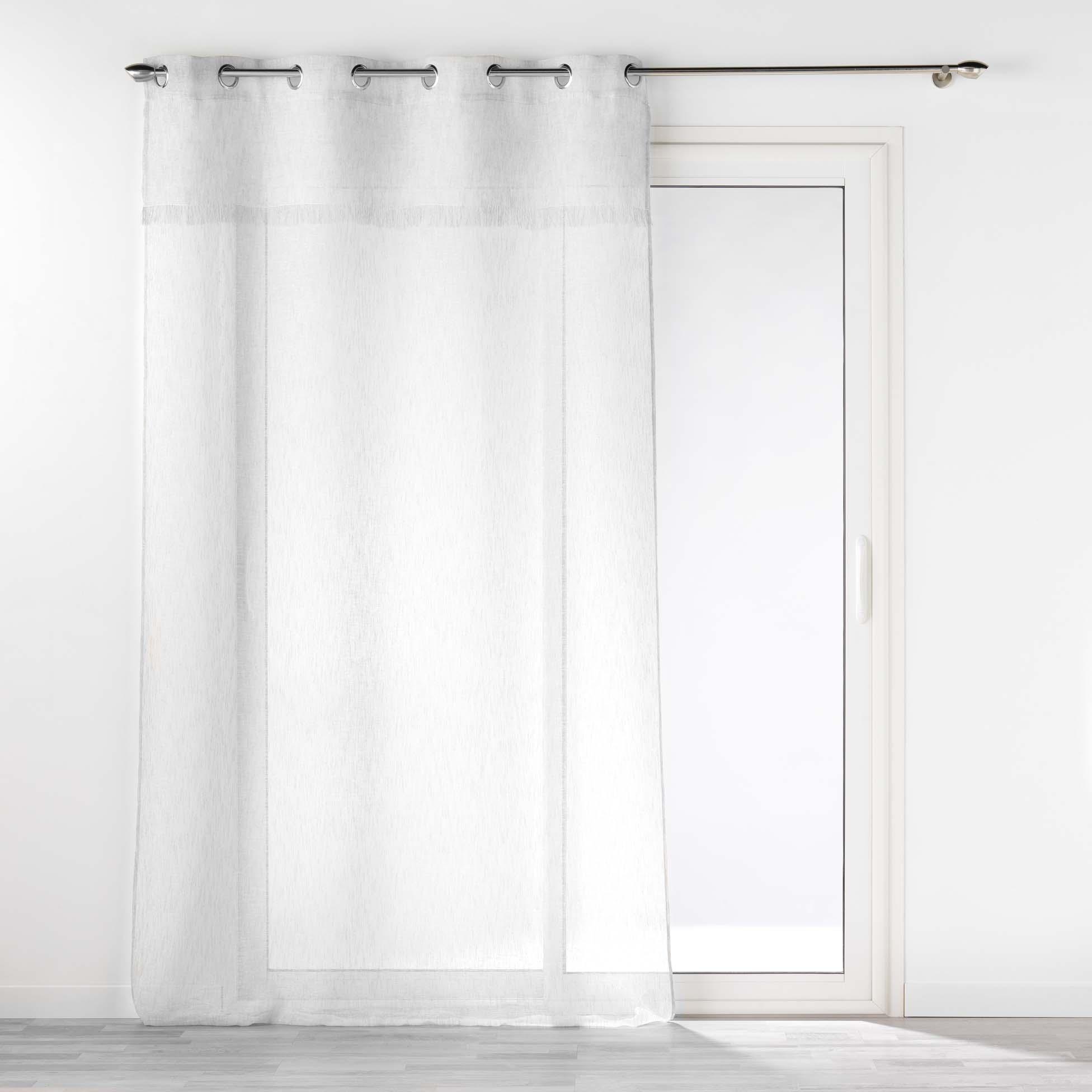 PANNEAU OEILLETS 140X240CM EFFET LIN ELEANIA BLANC