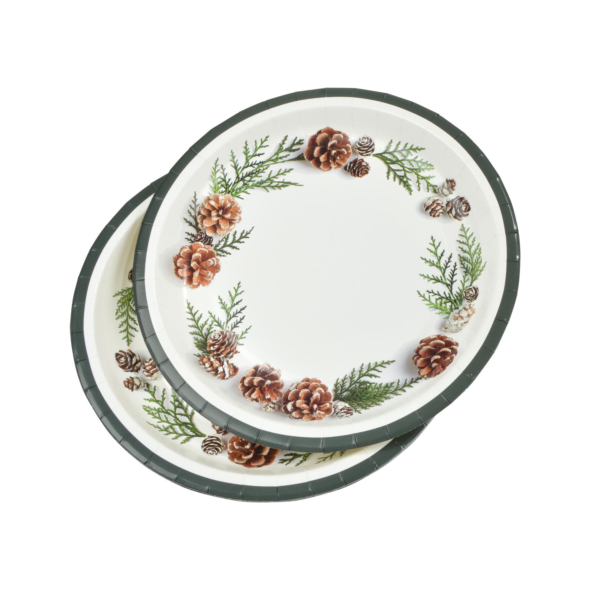 SET 6 ASSIETTES IMPRIMEES NOEL DECOR CADEAUX D.23CM