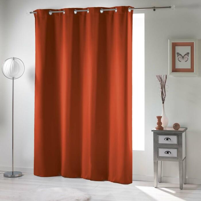 RIDEAU A OEILLETS 135 X 240 CM OCCULT UNI TERRACOTTA