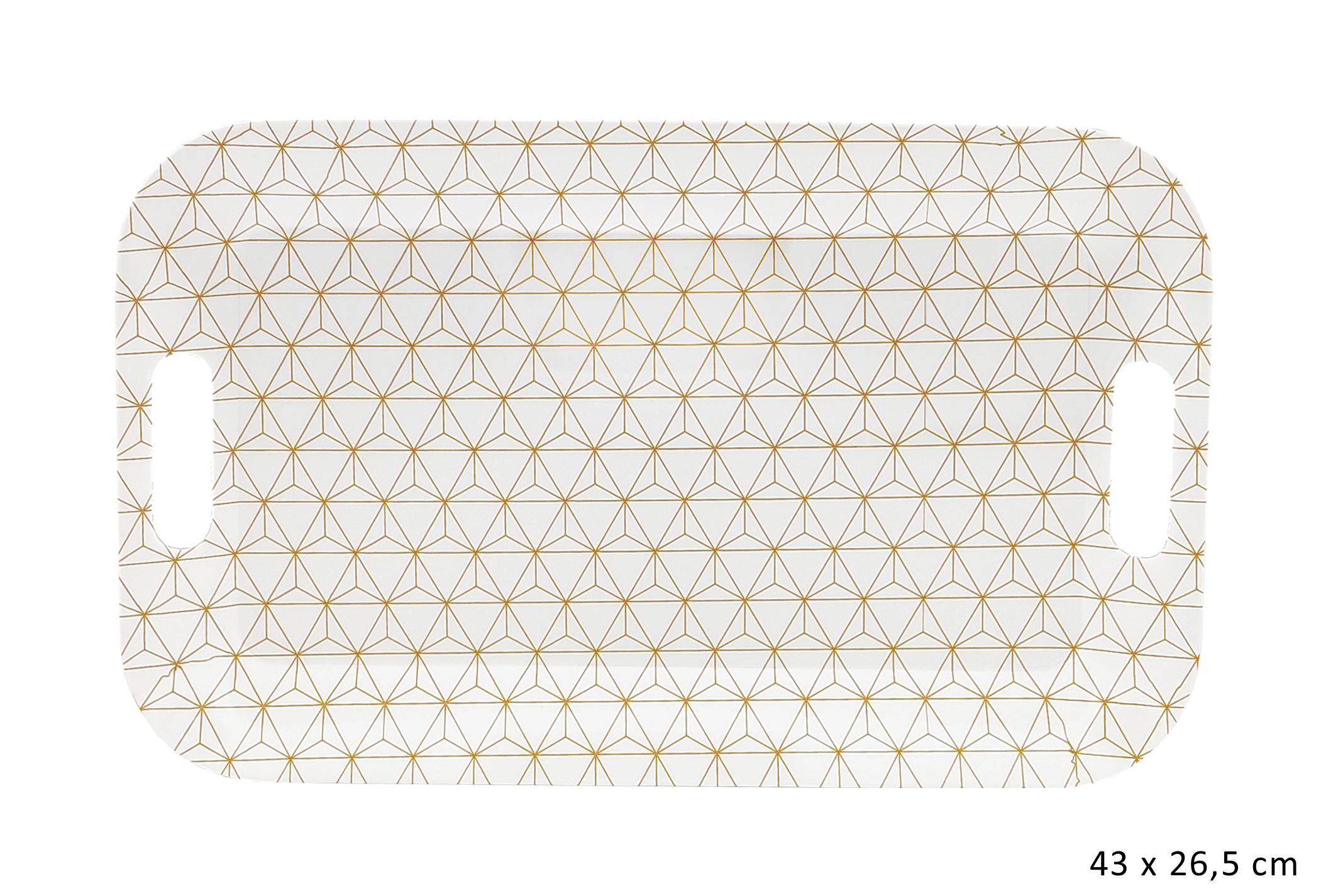 PLATEAU MELAMINE GEO 43X26.5CM