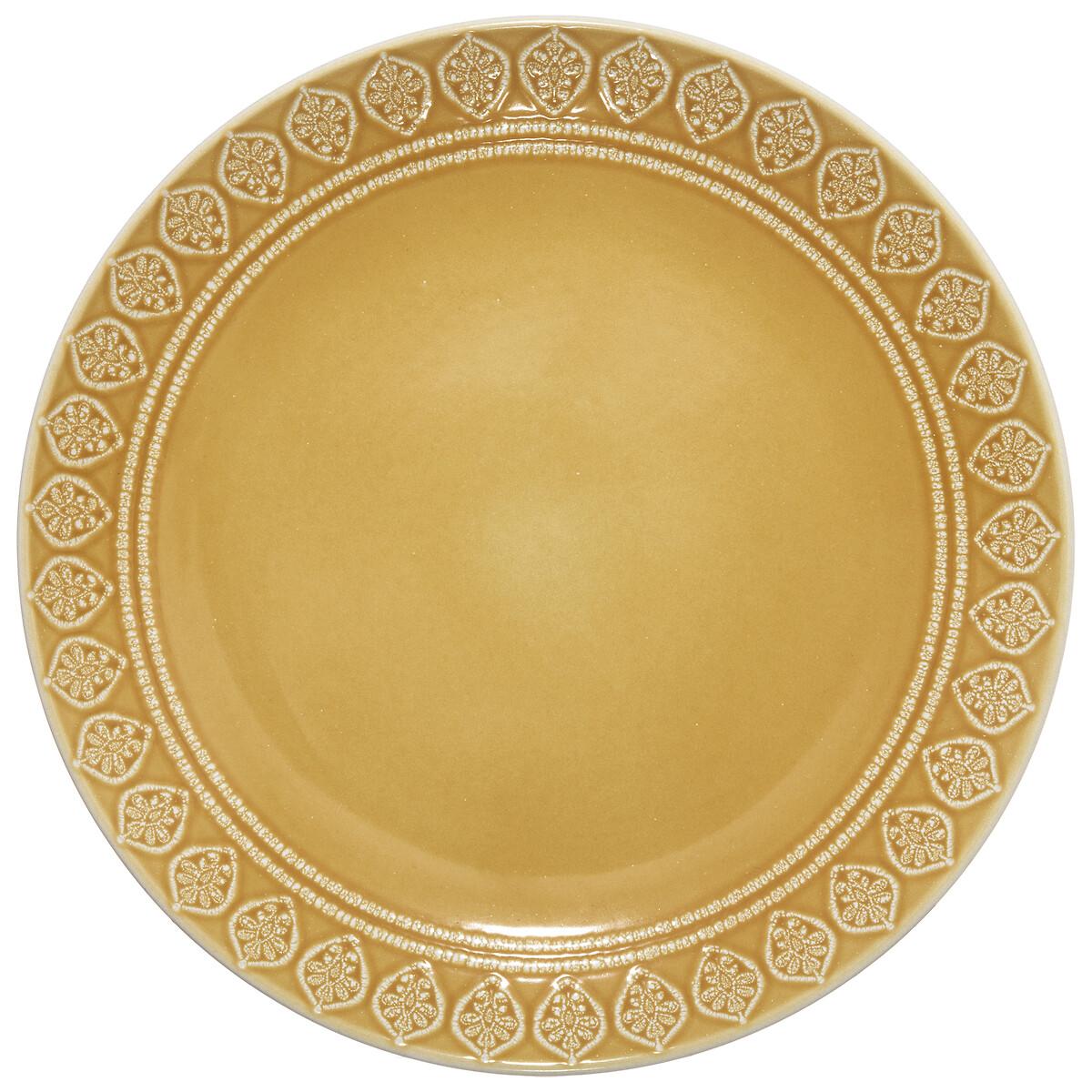 ASSIETTE PLATE IDYLLE FOLK JAUNE 27CM