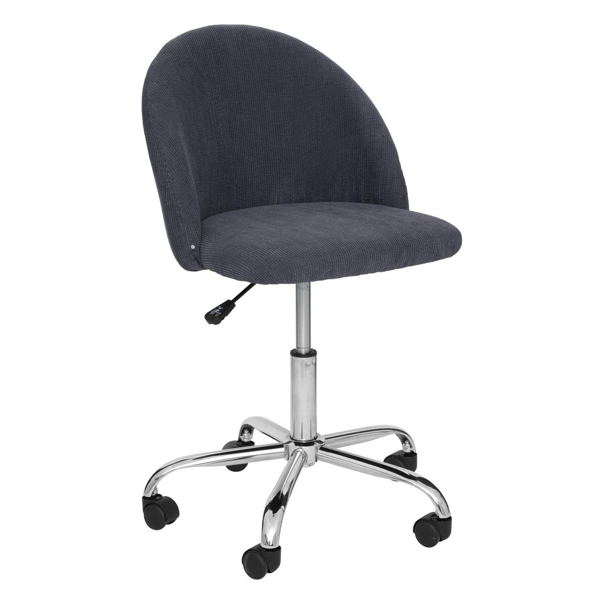 CHAISE BUREAU VELOURS GEOS GRIS