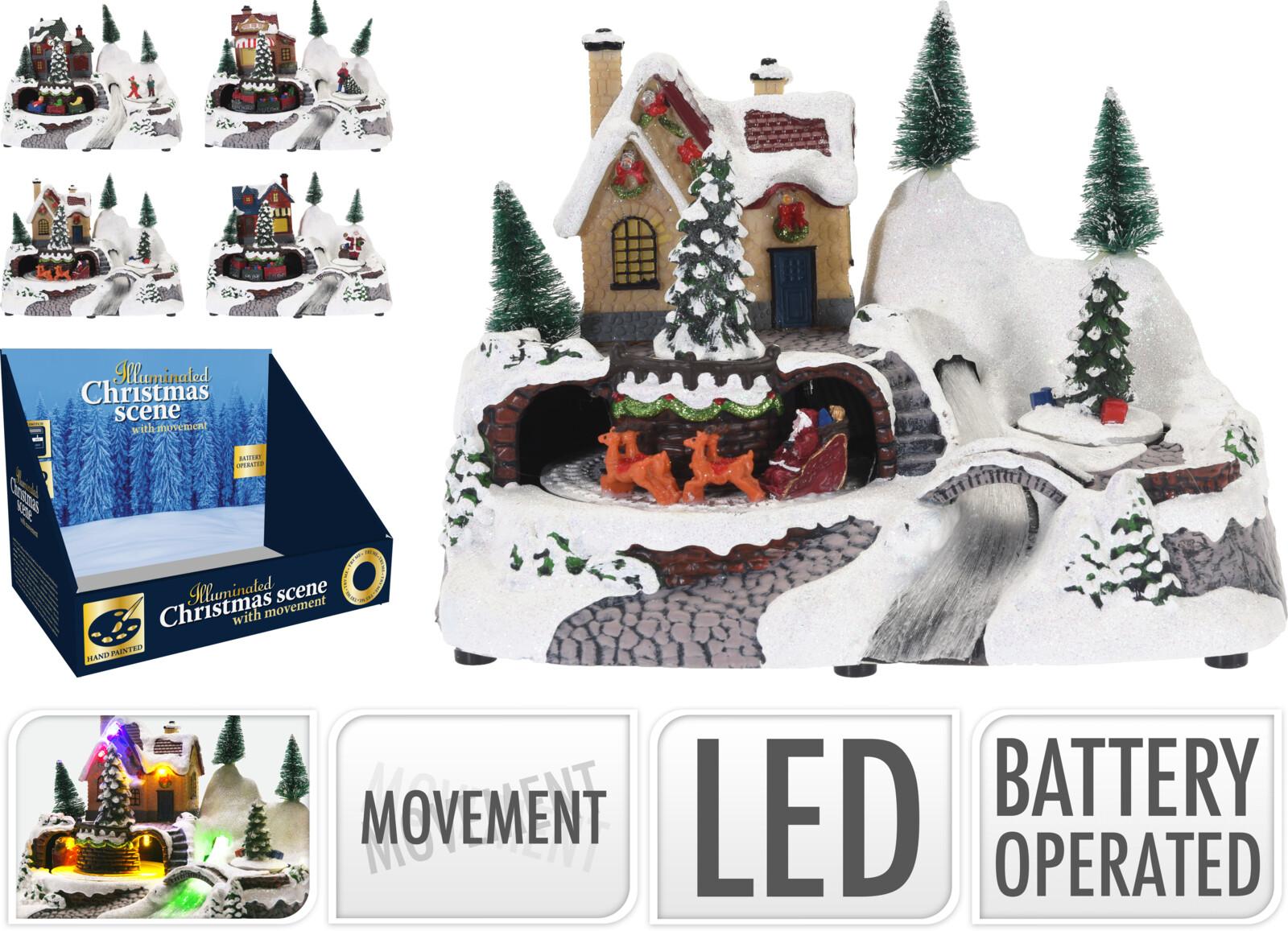 Deco noel village animé deals