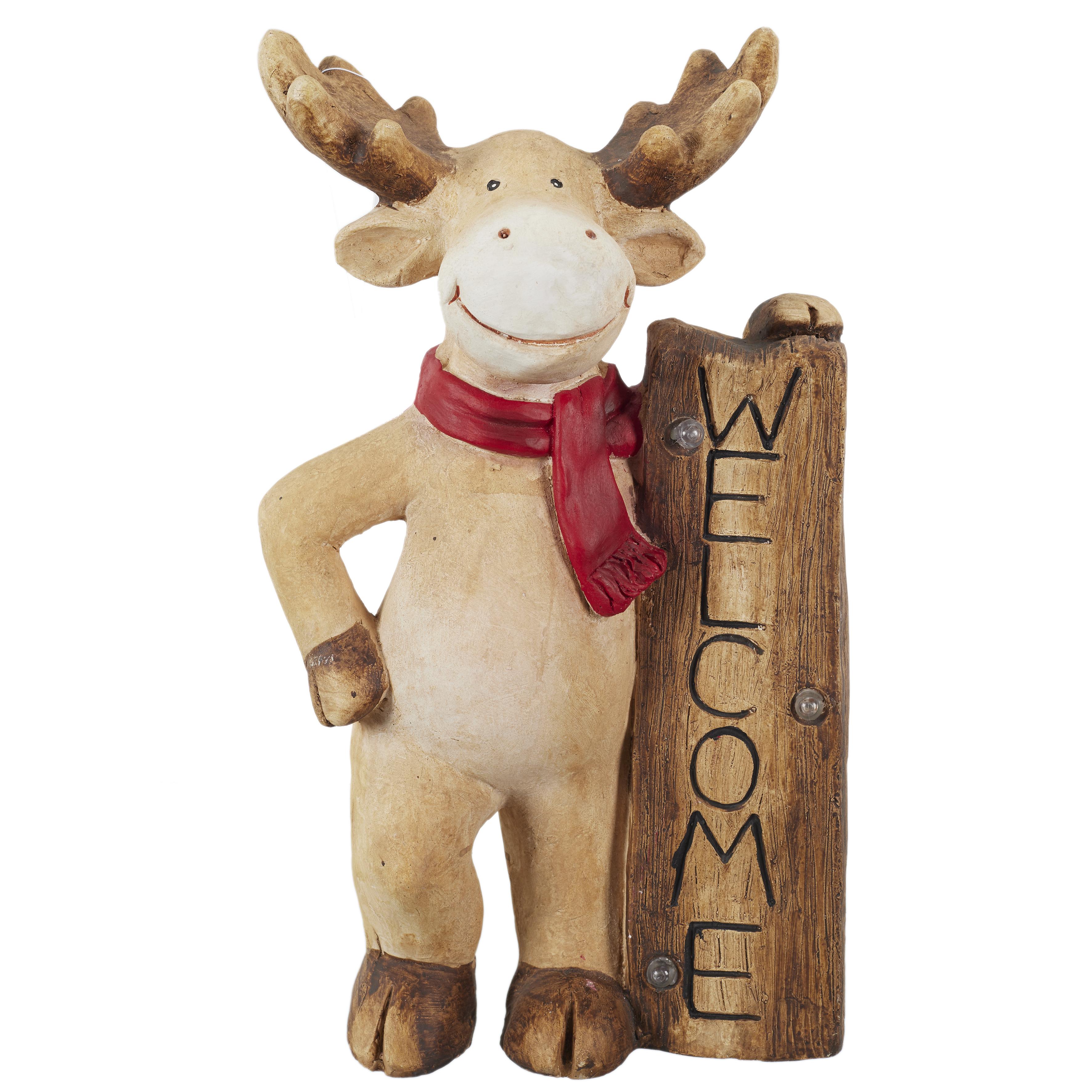 RENNE AVEC PANNEAU WELCOME ET MUSIQUE 31X15X55CM