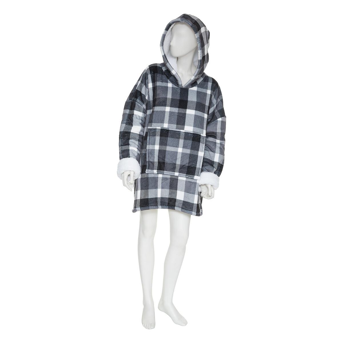 PLAID SWEAT MANCHE FLANEL IMPRIME BLEU TAILLE UNIQUE