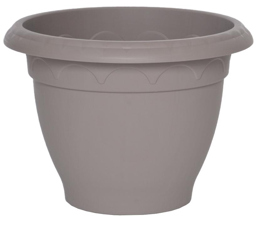 POT FLEUR RESINE CAMPANE D 39CM TAUPE