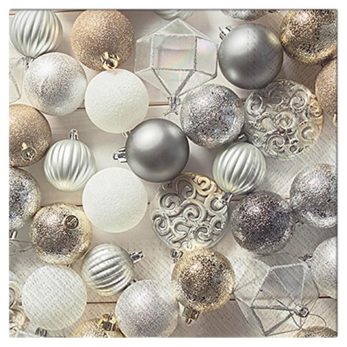 SET 20 SERVIETTES 3 PLIS 33X33CM BOUGIE GLAMOUR