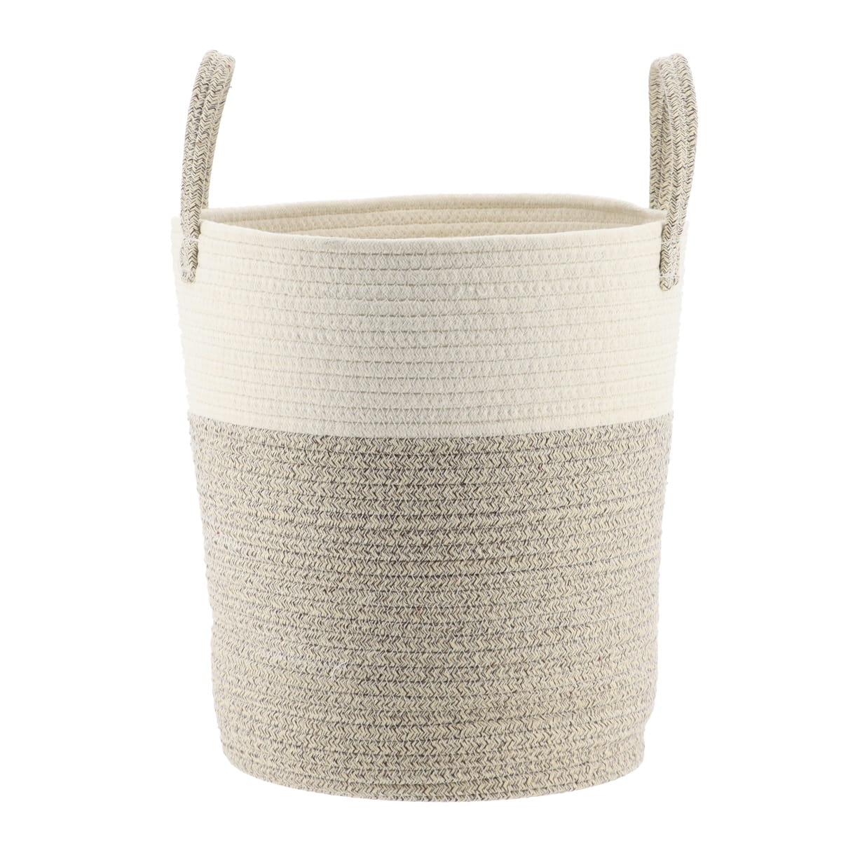 PANIERE A LINGE NATUREL MARRON CHINE D.32X38CM