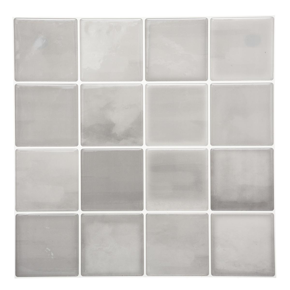 STICKER 16 CARREAUX GRIS D.30X30CM X2 PIECES