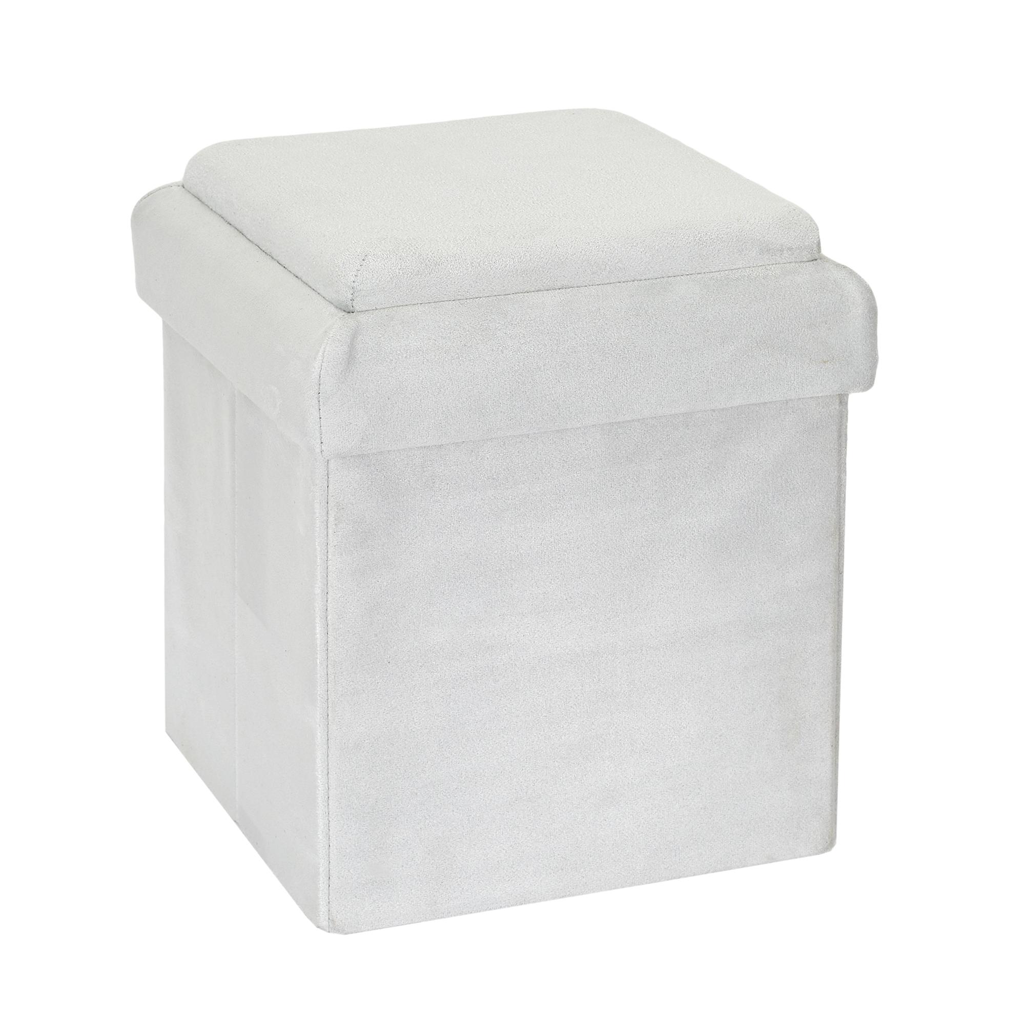 COFFRE POUF PLIABLE COMPATIBLE BRIQUE GRIS