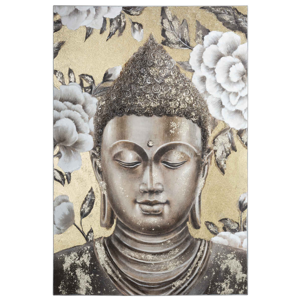 Peinture: Acrylique Sur Toile - Portrait De Bouddha - One World Bazaar