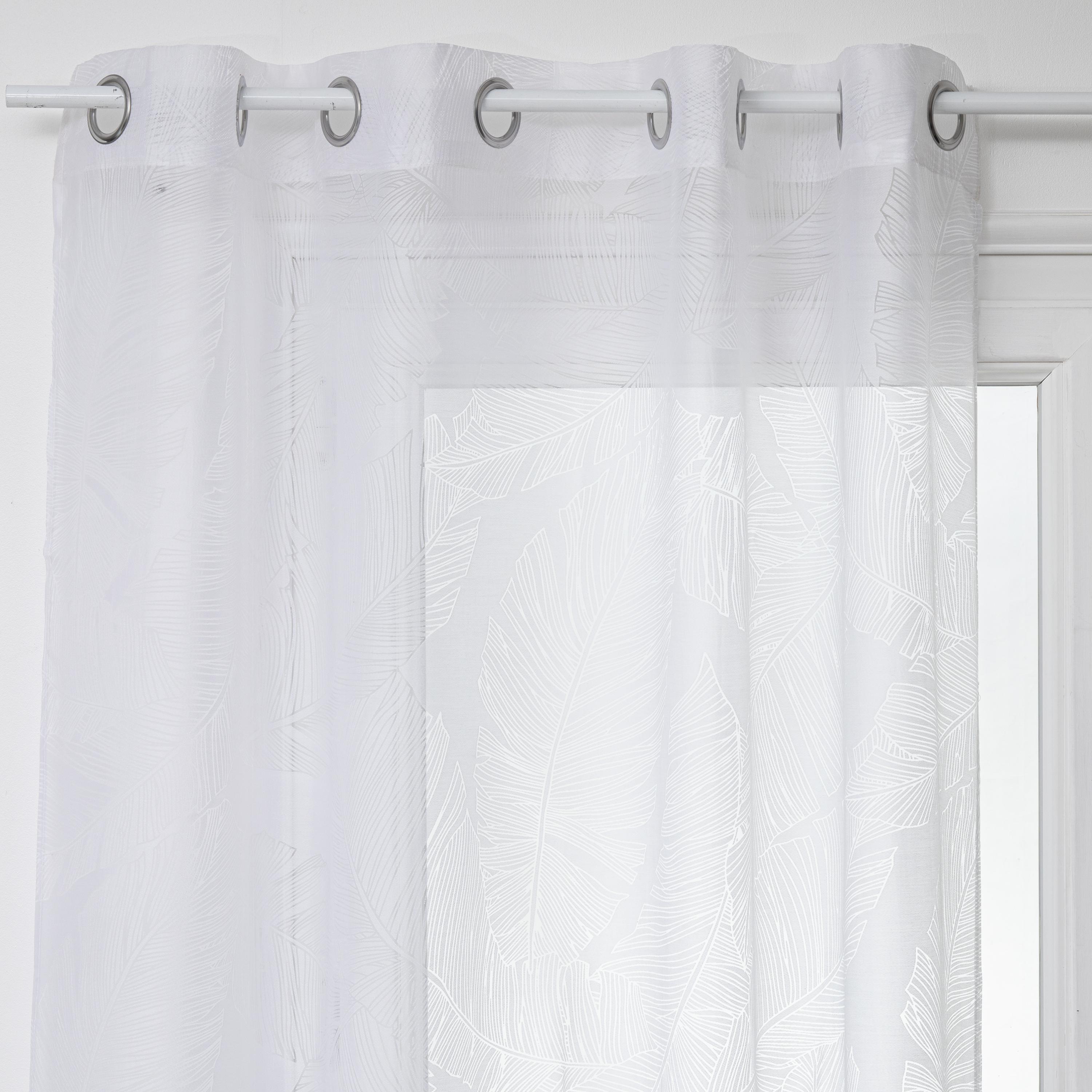 VOILAGE DEVO FEUILLE BLANC 140X240CM