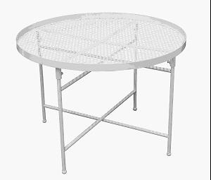 TABLE METAL PERFOREE DIA50CM H35CM BLANC
