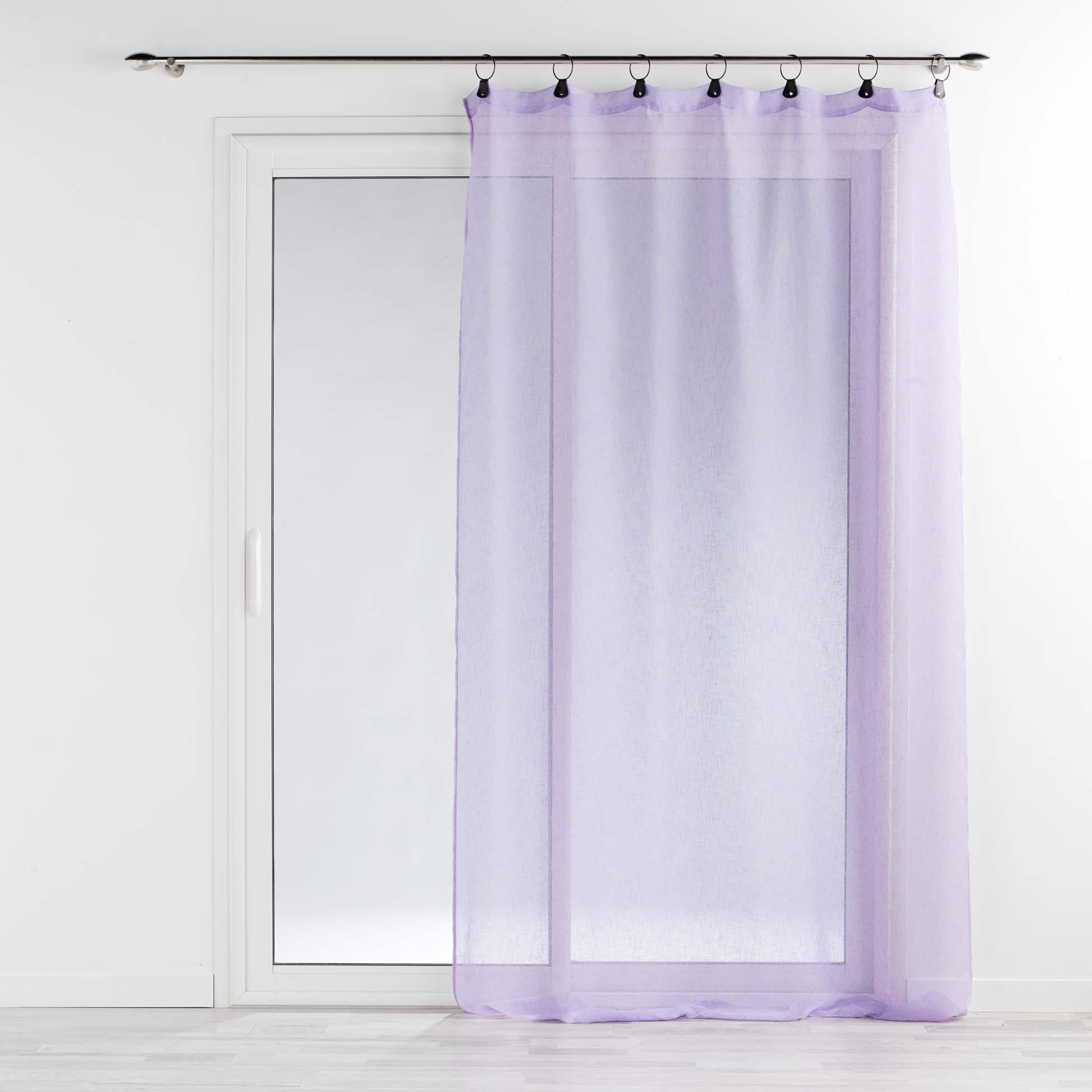 PANNEAU ANNEAUX 140X240CM VOILE TISSE LINKA LILAS