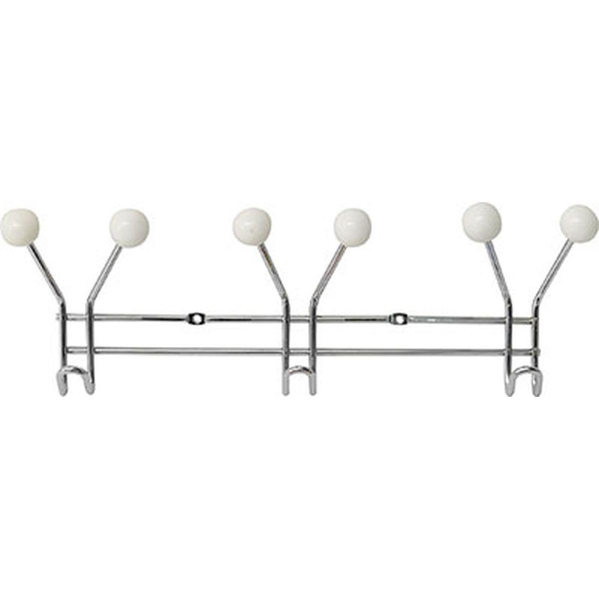 PATERE METAL 3 CROCHETS A FIXER DECORATION RESINE BLANCHE CH