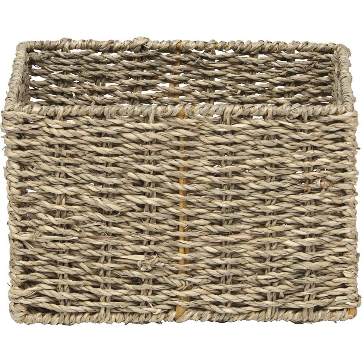 PANIER RECTANGULAIRE MATIERE VEGETALE 22X19X14CM NATUREL