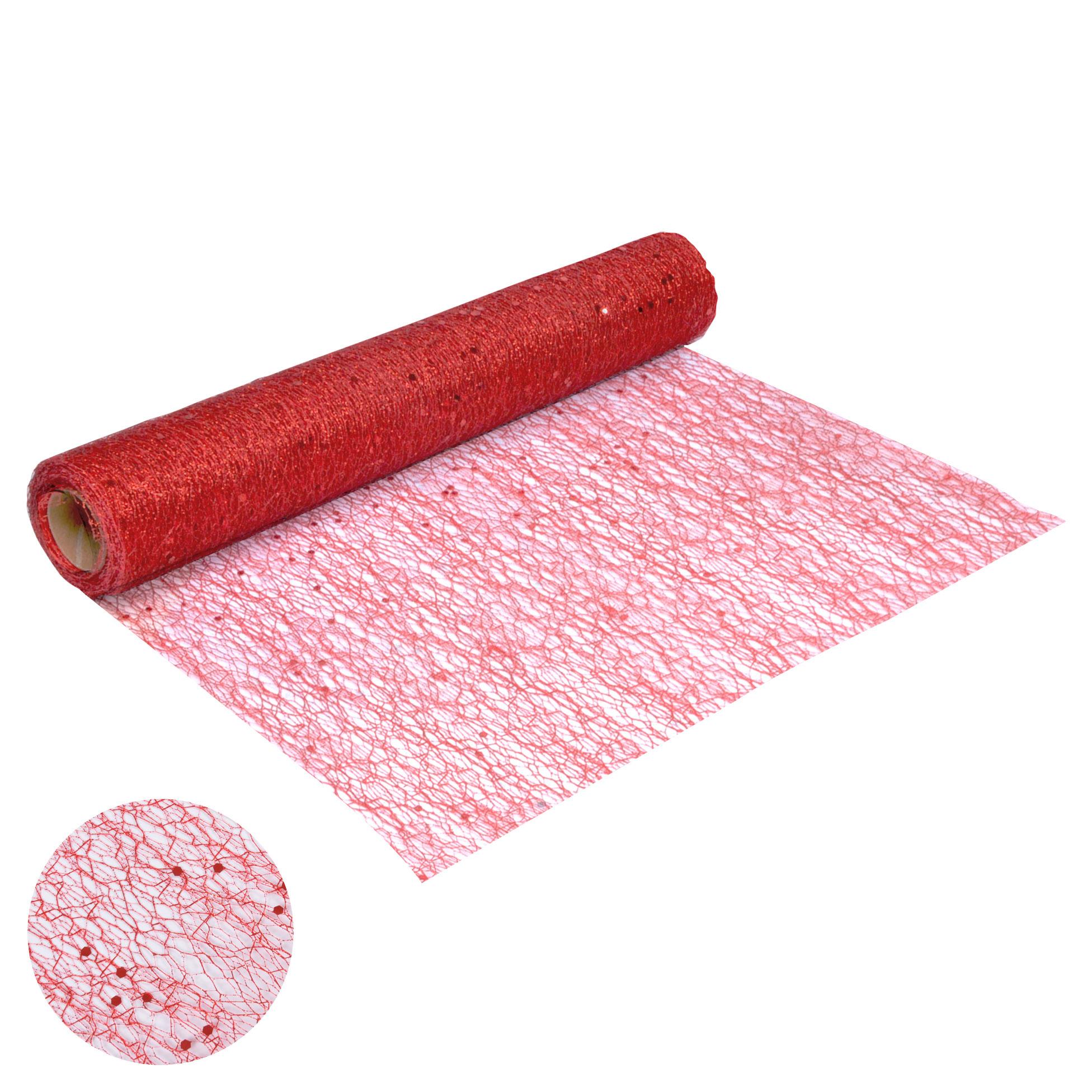 CHEMIN TABLE SEQUINS 30CMX4M ROUGE