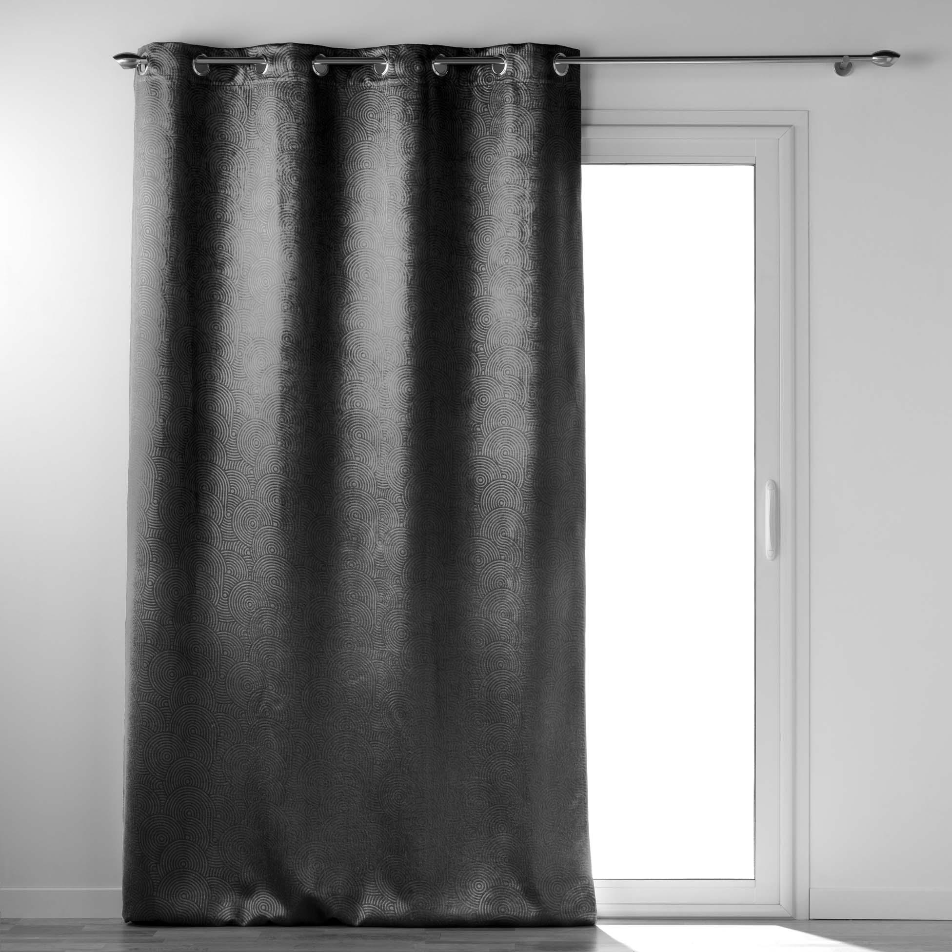 RIDEAU OEILLETS 135X240CM VELOURS ANTHEA ANTHRACITE