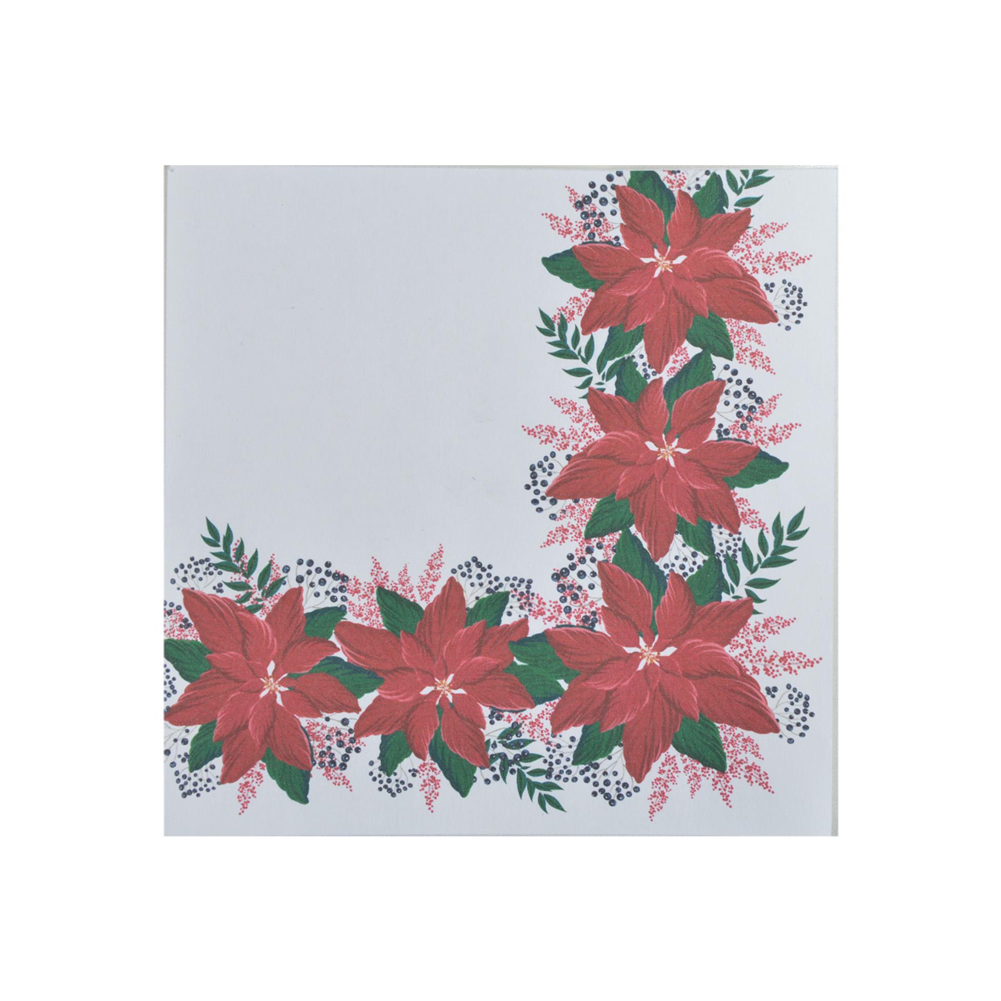 SET 20 SERVIETTES COCKTAIL 3 PLIS 25X25CM POINSETTIAS
