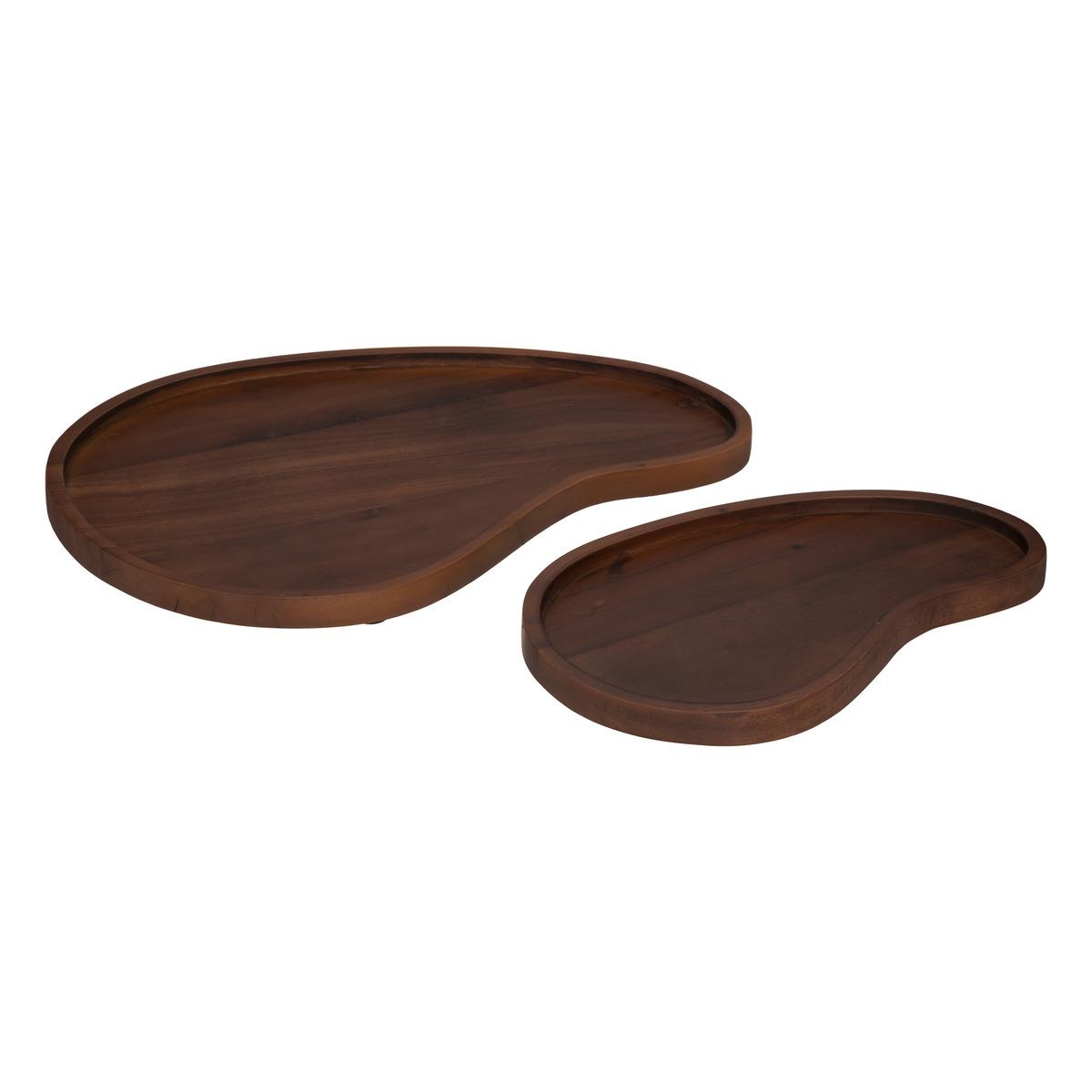 PLATEAU BOIS ORIGINES MARRON D.31X19.4CM