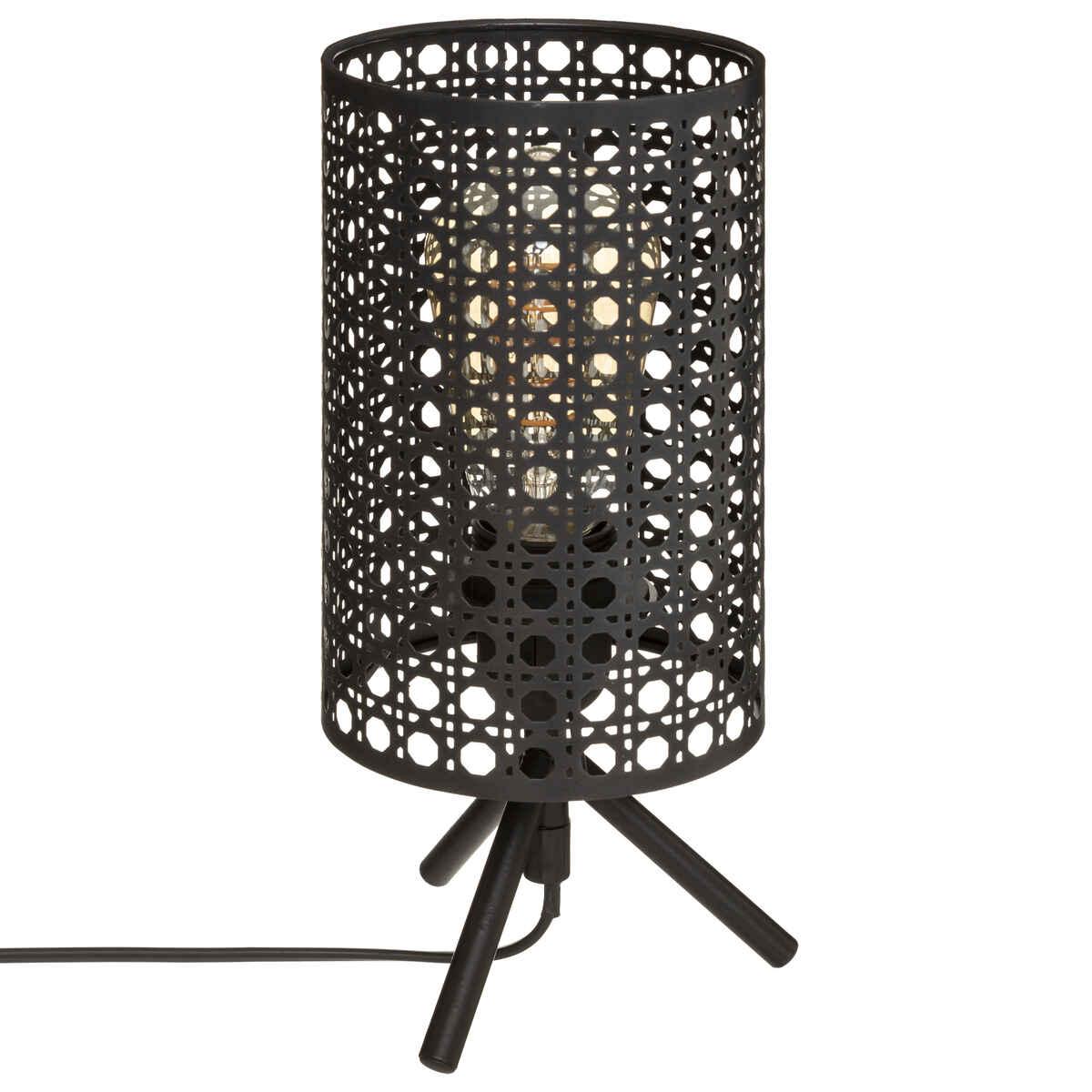 LAMPE DROITE KATEL NOIR H.28CM